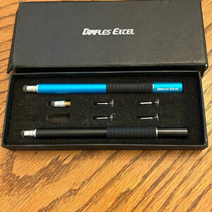 Dimples Excel 2n1 Silicone Disc/Fiber Tip Stylus Pens for Touch Screen Tablets
